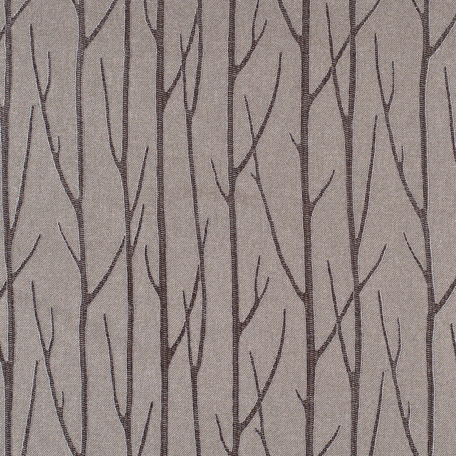 Coffee Embroidered Trees "Menswear" Poly
