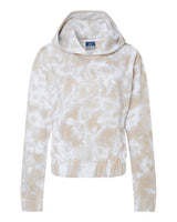 Women's Sueded Fleece Tie-Dyed Crop Hooded Sweatshirt