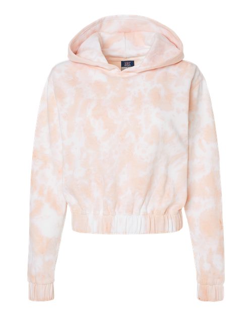 Women's Sueded Fleece Tie-Dyed Crop Hooded Sweatshirt