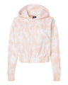 Women's Sueded Fleece Tie-Dyed Crop Hooded Sweatshirt