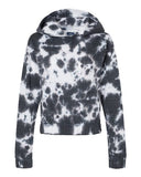 Sudadera Crop con Capucha de Forro Polar Suave y Teñido Anudado para Mujer