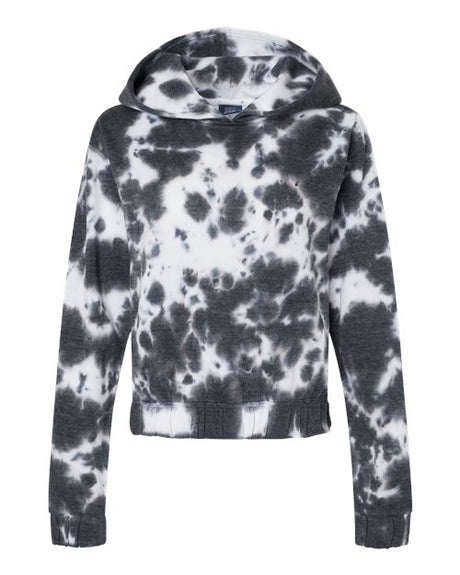 Women's Sueded Fleece Tie-Dyed Crop Hooded Sweatshirt