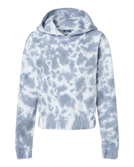 Women's Sueded Fleece Tie-Dyed Crop Hooded Sweatshirt