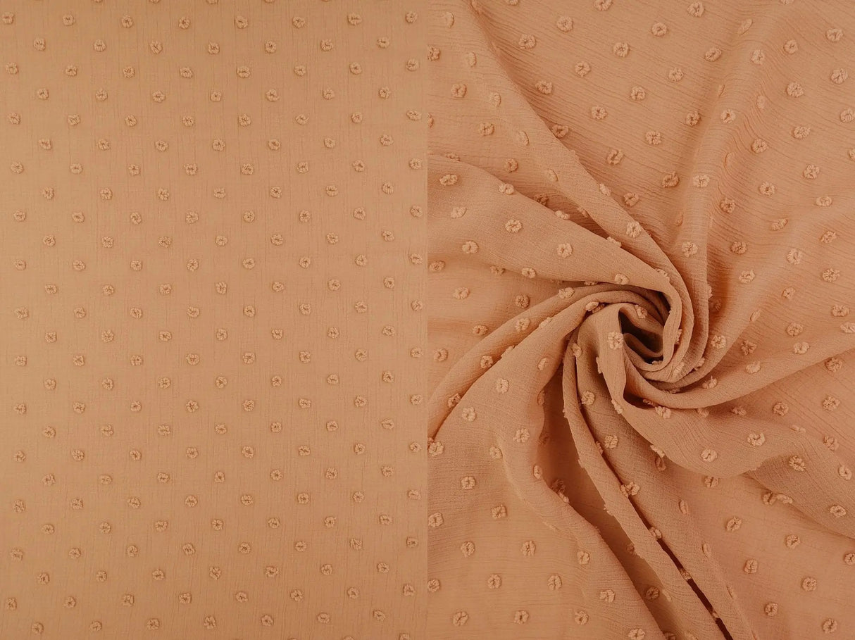 1 Yard Waffle Swiss Dot Chiffon Woven Fabric Textured Sheer Soft Drapery 59/60" Width