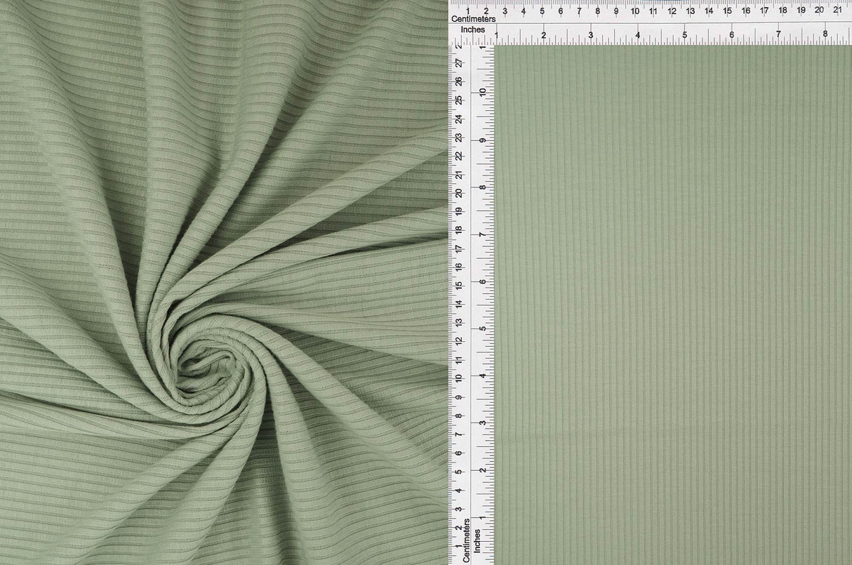 Rib Solid Stretch Knit Fabric
