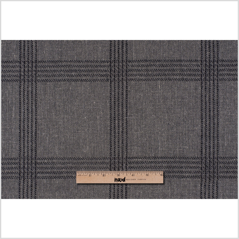 Beige Bold Windowpane Upholstery Tweed