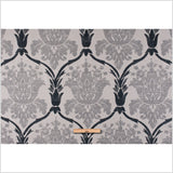 Gray Grand Floral Print Cotton-Blend Woven