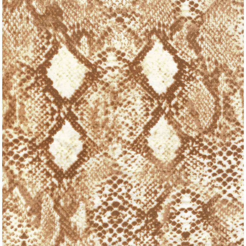 1 Yard Polyester Spandex DTY Brushed Snake Skin Print Fabric 58/60" Width