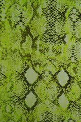 Snake Skin Print DTY Brushed Knit Lime Neon