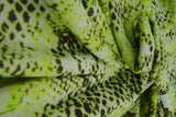 Snake Skin Print DTY Brushed Knit Lime Neon