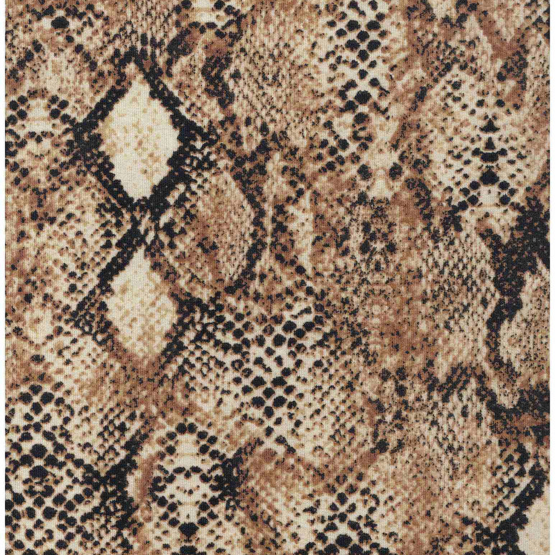 1 Yard Polyester Rayon Spandex French Terry Fabric Snake Skin Print 58/60" Width
