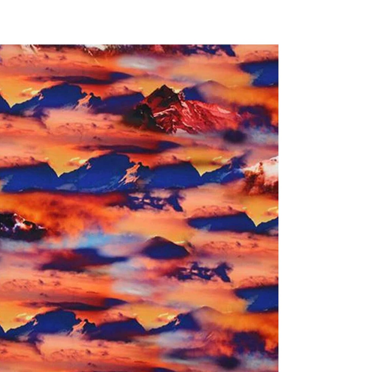 Cloudy Mountain Range Printed Spandex