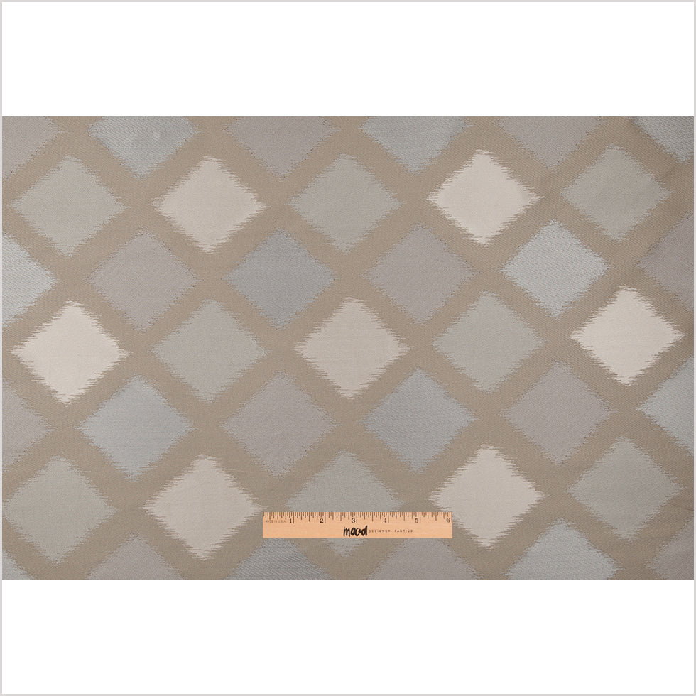 Beige and Silver Double-Wide Diamond Woven
