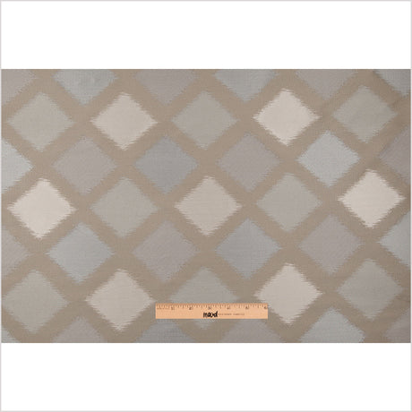 Beige and Silver Double-Wide Diamond Woven