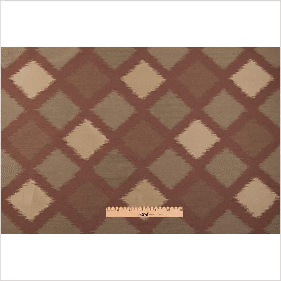 Tan and Red Double-Wide Diamond Woven