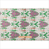 Green and Purple Double-Wide Ikat Print Poly Woven