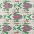 Green and Purple Double-Wide Ikat Print Poly Woven