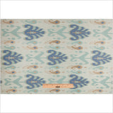 Aqua Double-Wide Ikat Print Poly Woven