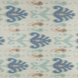 Aqua Double-Wide Ikat Print Poly Woven
