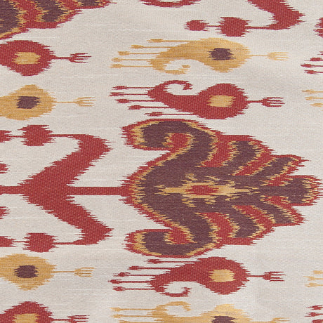 Rust, Brown and Gold Double-Wide Ikat Print Poly Woven
