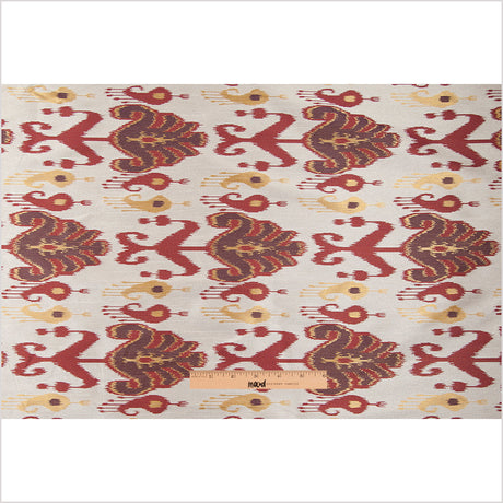 Rust, Brown and Gold Double-Wide Ikat Print Poly Woven