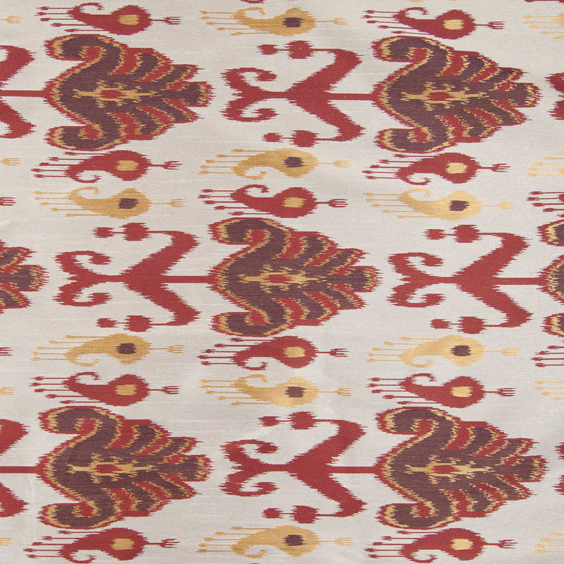 Rust, Brown and Gold Double-Wide Ikat Print Poly Woven