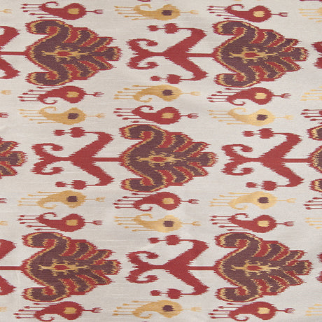 Rust, Brown and Gold Double-Wide Ikat Print Poly Woven