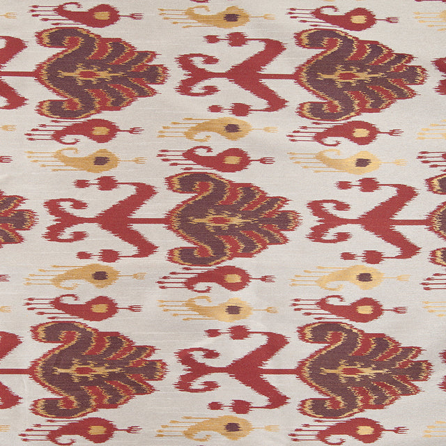 Rust, Brown and Gold Double-Wide Ikat Print Poly Woven