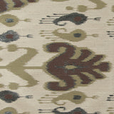 Olive Double-Wide Ikat Print Poly Woven