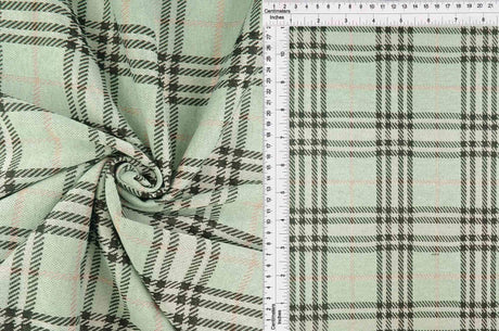 1 Yard Knit Jacquard Plaid Fabric 240 GSM, 58/60? Wide Polyester Spandex Blend