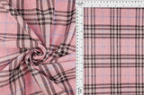 1 Yard Knit Jacquard Plaid Fabric 240 GSM, 58/60? Wide Polyester Spandex Blend