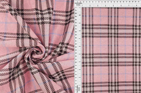 1 Yard Knit Jacquard Plaid Fabric 240 GSM, 58/60? Wide Polyester Spandex Blend