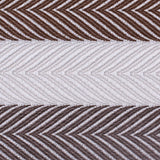 Ivory and Brown Herringbone Stripes Poly Brocade