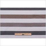 Ivory and Brown Herringbone Stripes Poly Brocade