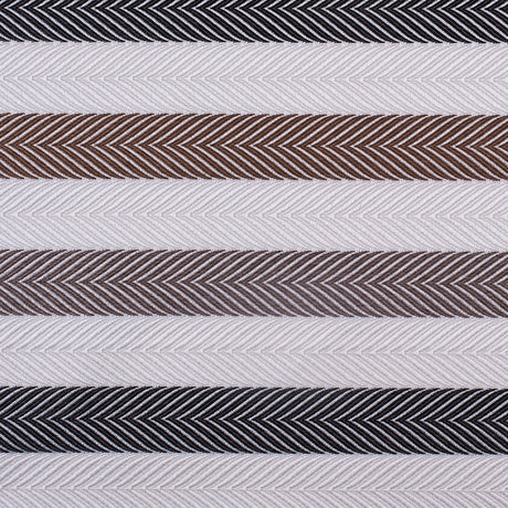 Ivory and Brown Herringbone Stripes Poly Brocade