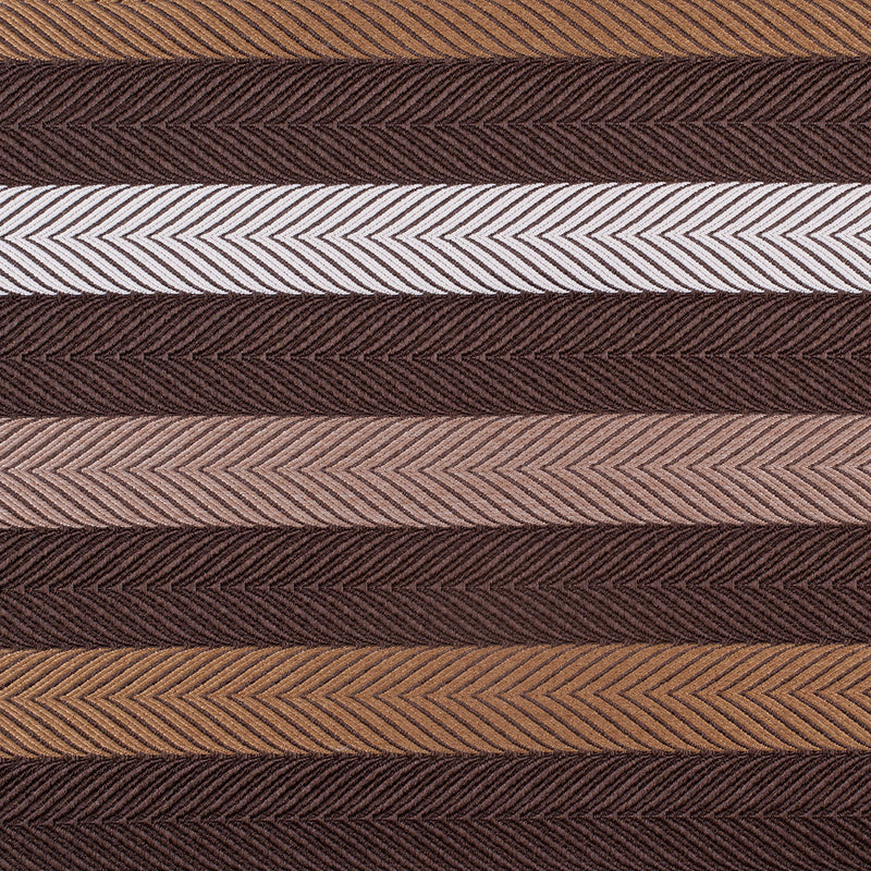 Brown Herringbone Stripes Poly Brocade