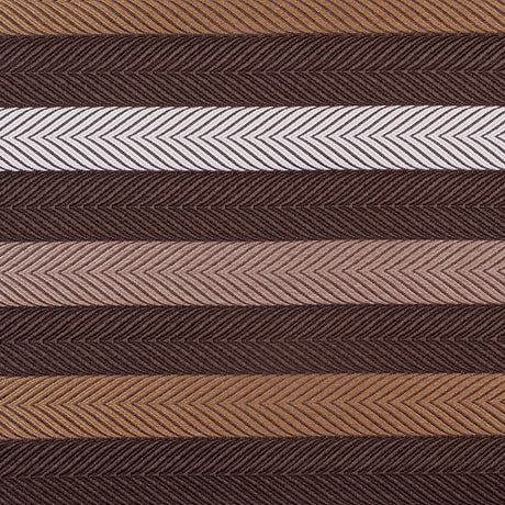 Brown Herringbone Stripes Poly Brocade