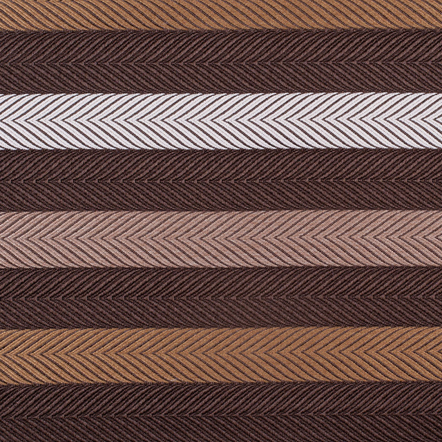 Brown Herringbone Stripes Poly Brocade