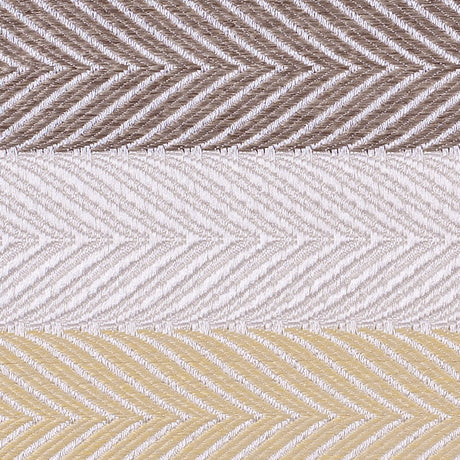 Ivory, Yellow and Green Herringbone Stripes Poly Brocade
