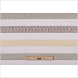 Ivory, Yellow and Green Herringbone Stripes Poly Brocade