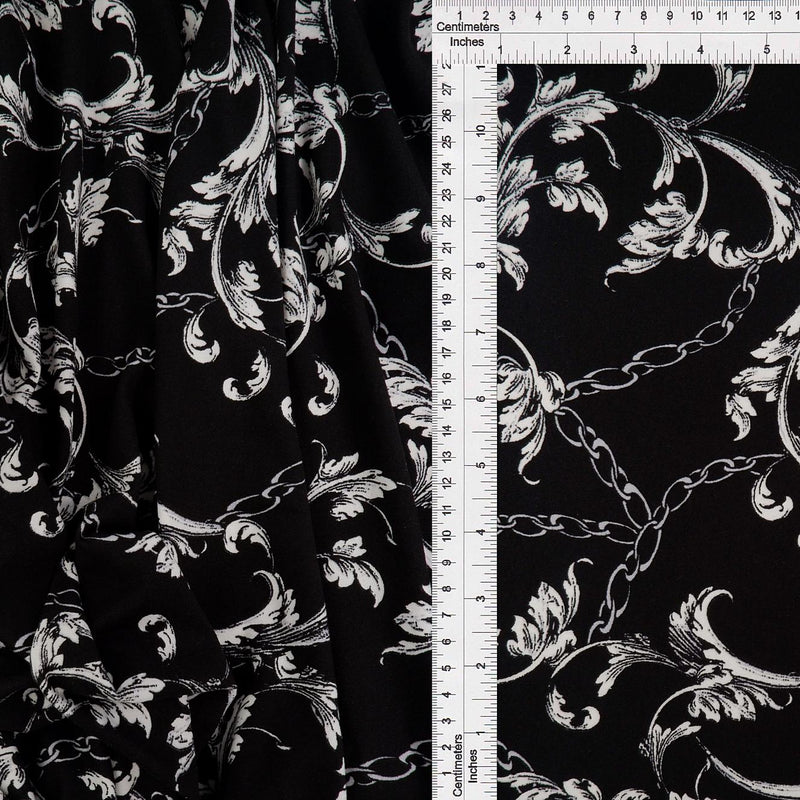 Brushed DTY Print Stretch Knit Black