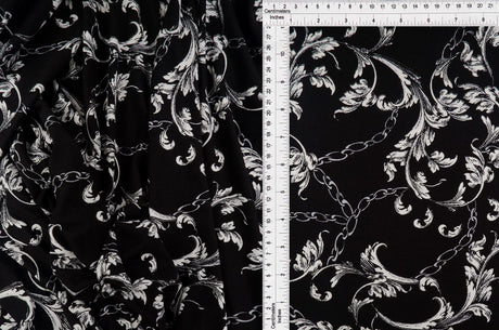 Brushed DTY Print Stretch Knit Black
