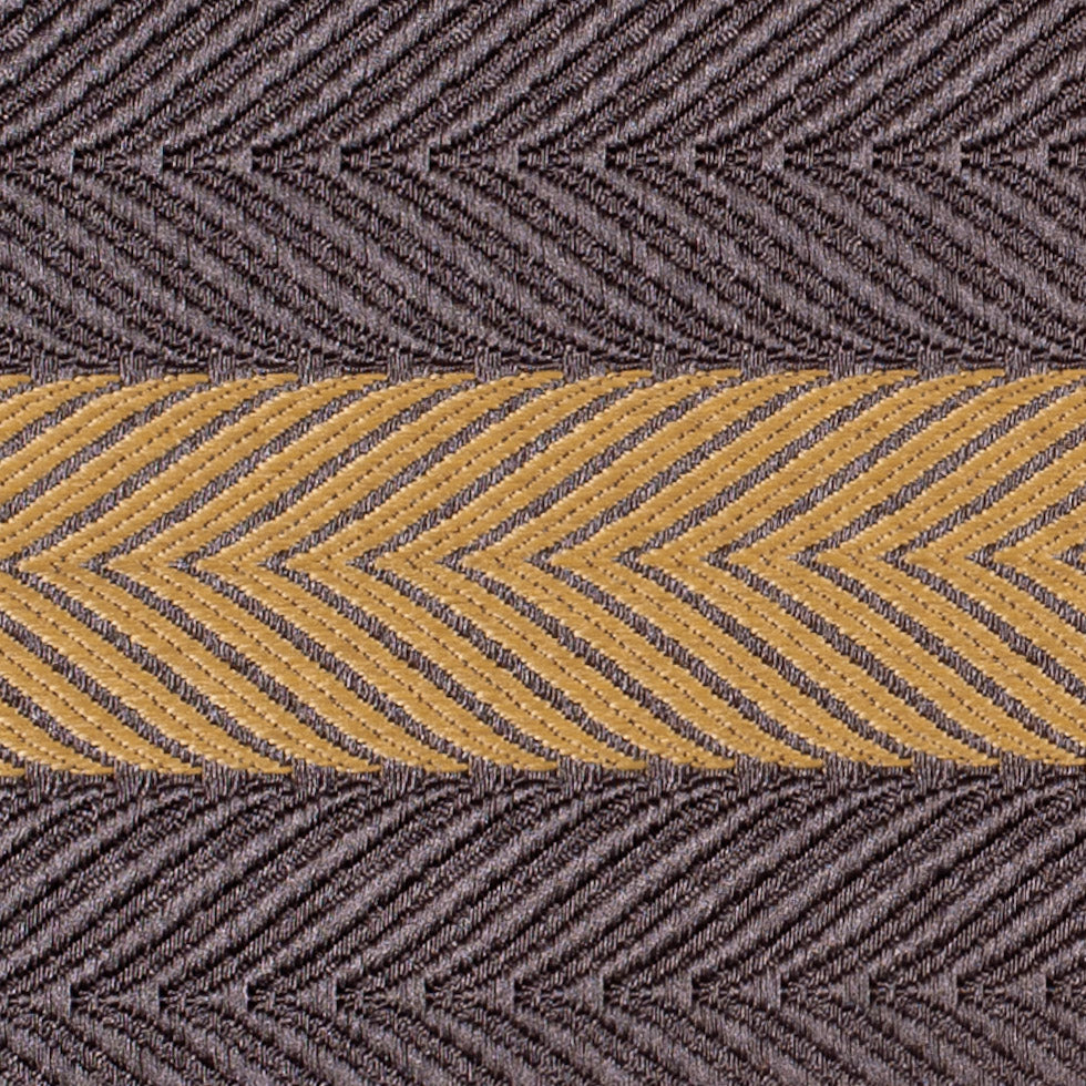Taupe and Gold Herringbone Stripes Poly Brocade