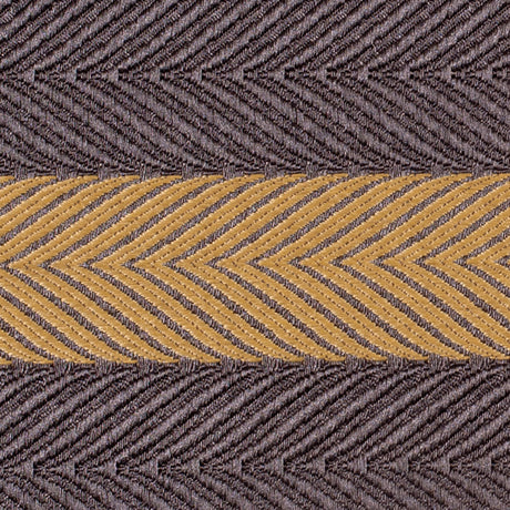 Taupe and Gold Herringbone Stripes Poly Brocade