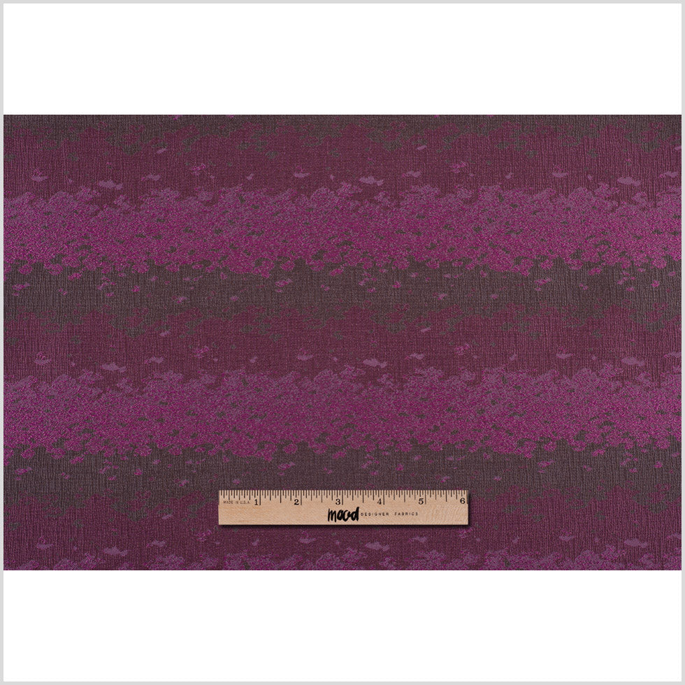Organic Ripples Brown and Fuchsia Poly Brocade