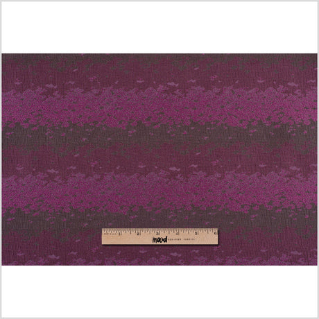 Organic Ripples Brown and Fuchsia Poly Brocade
