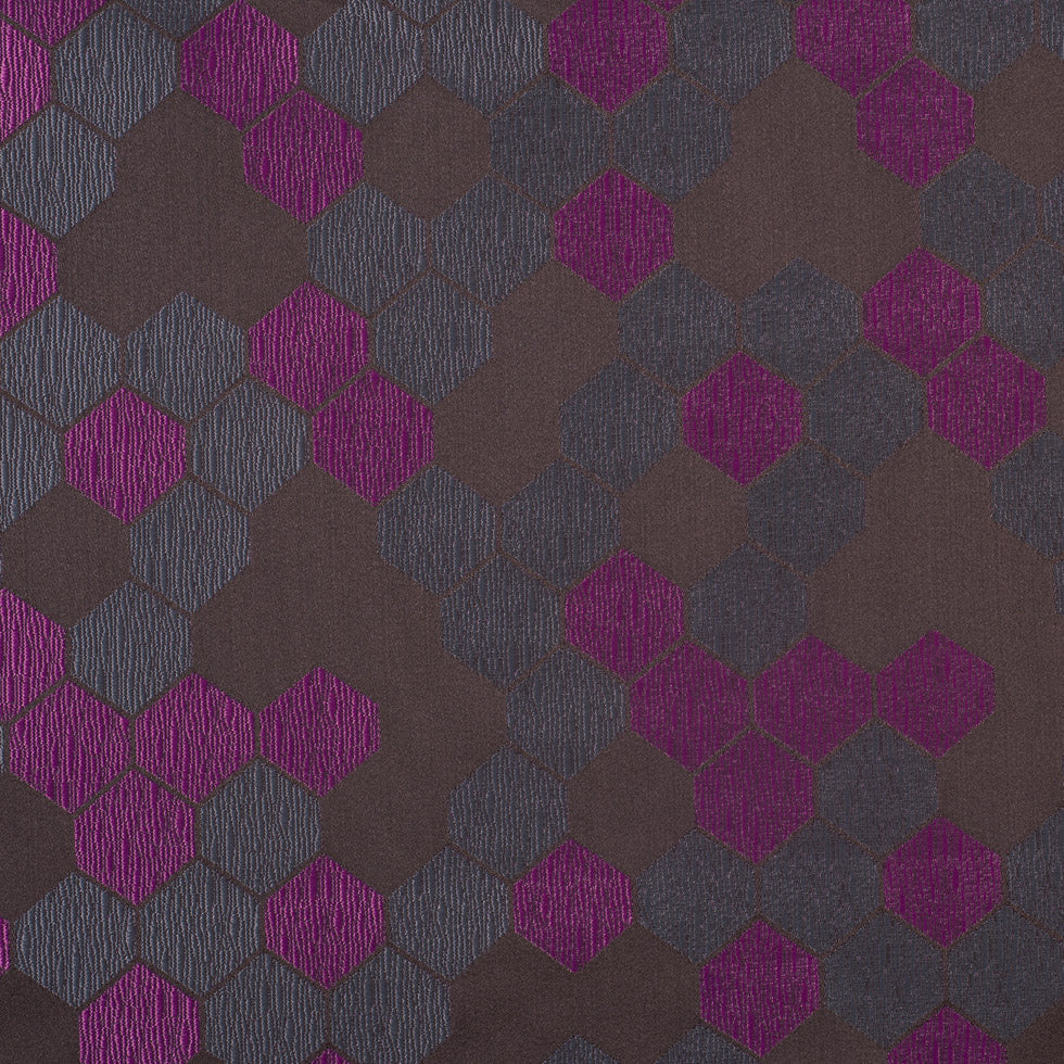"Cells" Brown and Fuchsia Poly Brocade