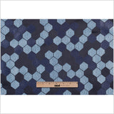 "Cells" Black and Aqua Poly Brocade