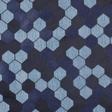 "Cells" Black and Aqua Poly Brocade
