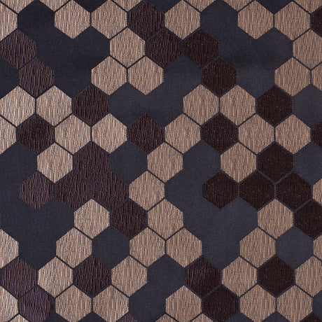 "Cells" Brown and Tan Poly Brocade